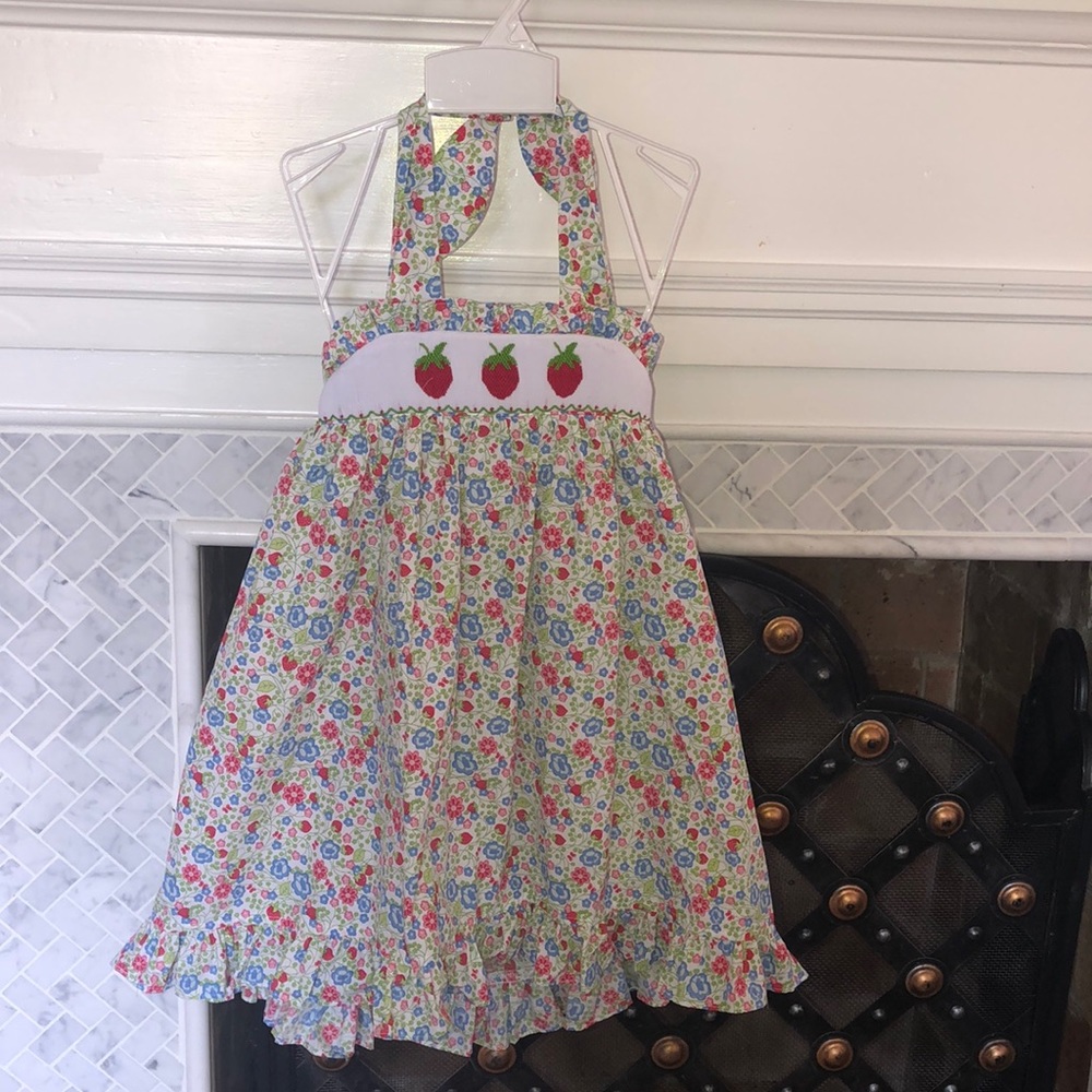 Girl’s 4T NWT Smocked Strawberries Sundress